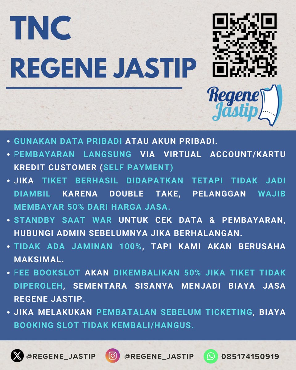 Regene_Jastip's tweet photo. [JASTIP SOFT WORLD TOUR LANY IN JAKARTA]

💰Fee: start from 150k/tix
💰Bookslot: 50k/tix

✅ Use personal data
✅ Self payment
📩 DM for more info &amp; order

🏷️ wts jastip jasa war jaswar tiket konser #LANY #thisislany #lanyconcert #softbylany https://t.co/93ZqDnKLrj