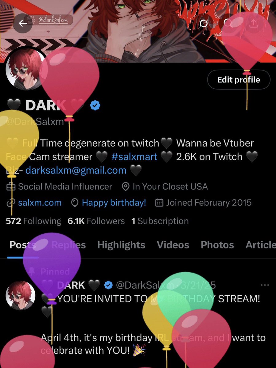 🖤 DARK 🖤 BDAY STREAM APRIL 10TH 🖤 tweet media