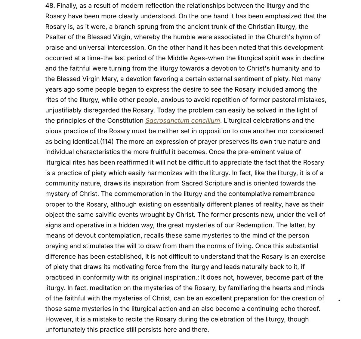 EricStengel1's tweet photo. @WhiteRosePapist @VadeadIesum A sharp criticism indicating that both the mass and private recitation of the rosary are contrary to the document of Sacrosanctum concilium per the Vatican II &amp; novus ordo tradition. https://t.co/swnbytYqwk
