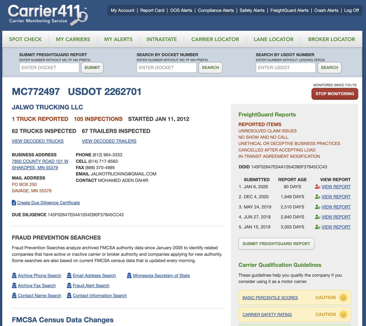 realcarrier411's tweet image. This carrier reported 1 truck to FMCSA.

But has:

105 inspections
62 trucks inspected
67 trailers inspected

That doesn't line up.

Sometimes the risk isn't obvious…

It shows up in the gaps.