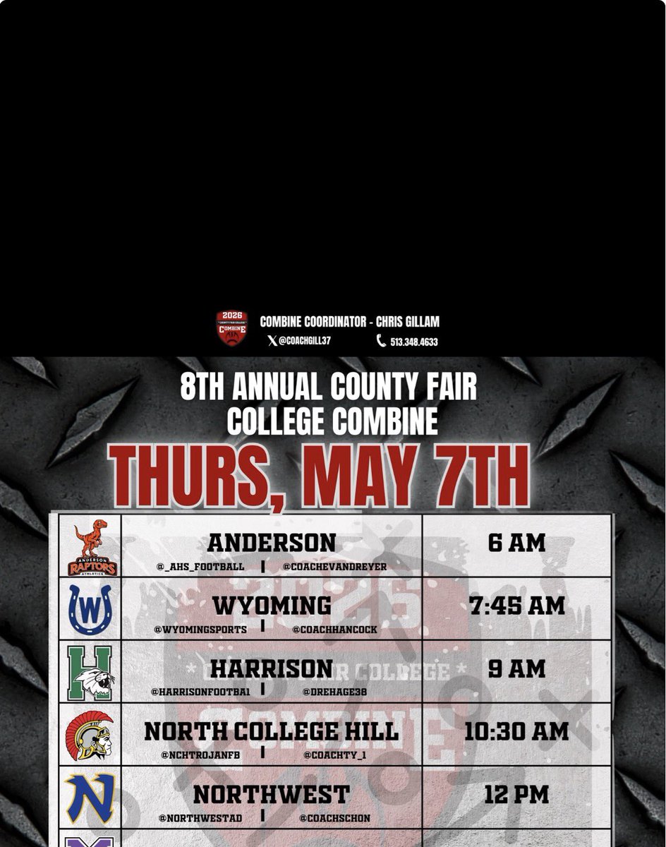 Hezikiah1882284's tweet photo. I hope to see everyone at the combine may 7th!! 
Lets work!
Northwest high school 12pm https://t.co/cfyAqRY0Wy