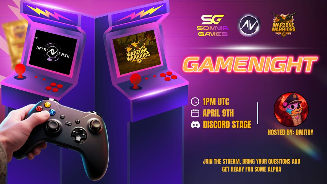 somniaGames_'s tweet image. Let's put your surviving skills to the test for the @intraVerse_Game x @Warzone_somi Tournament!

Join us for Game Night this Thursday, April 9, at 1pm UTC 🎮

It will be hosted by @dmitrysssss on Somnia's Discord. 

See you there 🫡