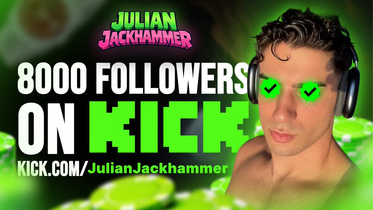 JulianJackhamer's tweet photo. 8,000 of you are INSANE💎🚨

we hit 8k on kick so I'm giving away $20 to celebrate💸

drop your $SOL wallet below to enter👇
RT + follow @JulianJackhamer 

live everyday 3:30PM CET: https://t.co/PuIUEidK5Q https://t.co/b9dvY70WLV