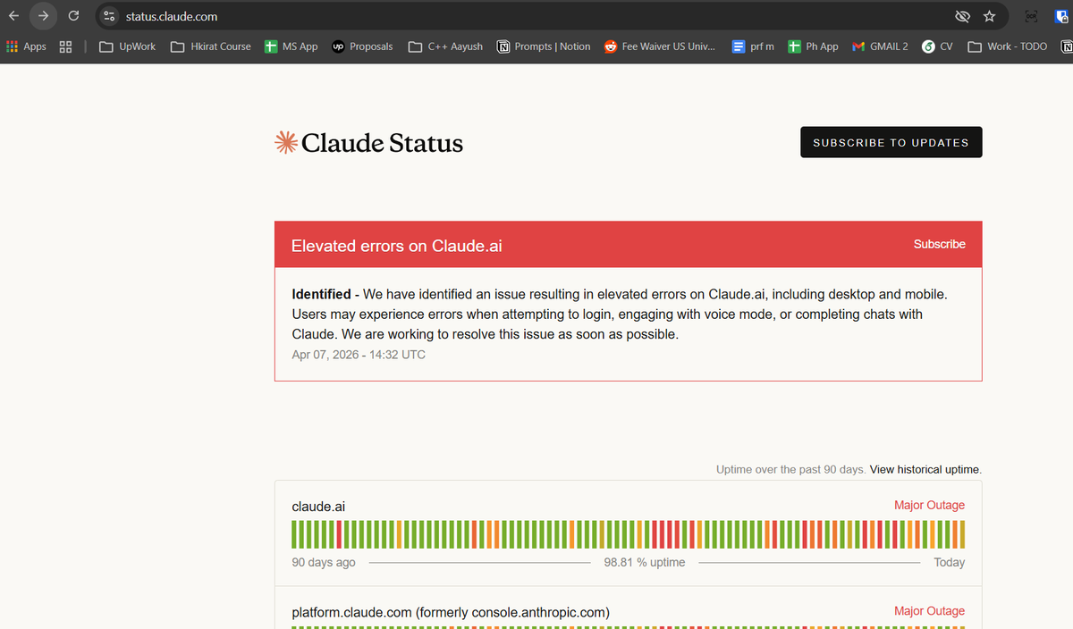 koiri_jeevan's tweet image. Claude is down… currently.

Currently it is facing a login issue. I tried around 20 times to login but failed each time. 

#claude #AI #login