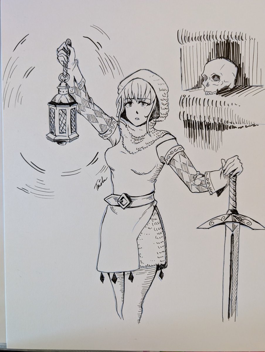trishacuffari's tweet image. Lady Knight explores an ancient tomb..  ⚔️
#originalart