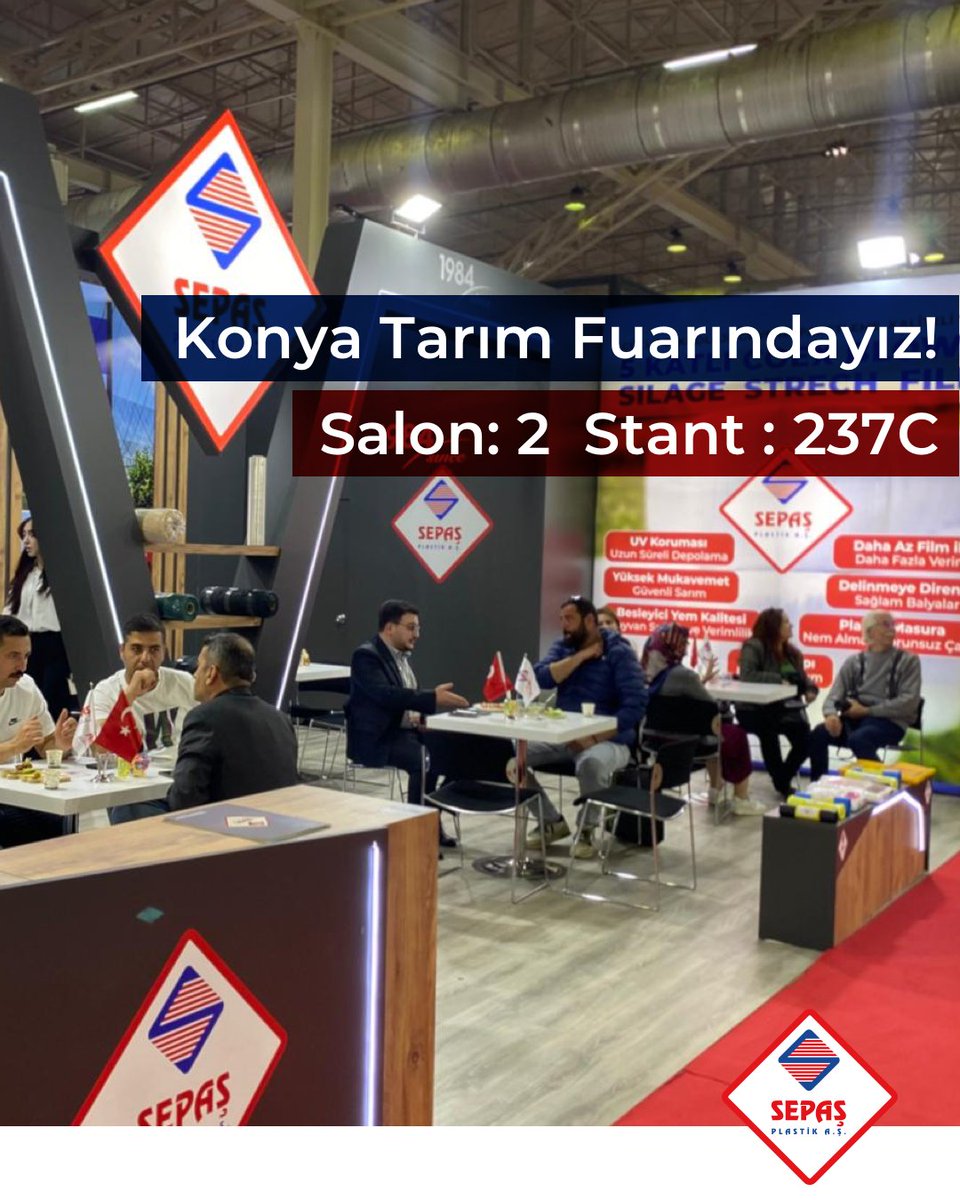 7 - 11 Nisan tarihleri arasında Konya Tarım Fuarındayız! 📷
Katılımcıların ziyaretlerini bekliyoruz.
Salon: 2 - Stant: 237C
#sepaş #konyatarımfuarı