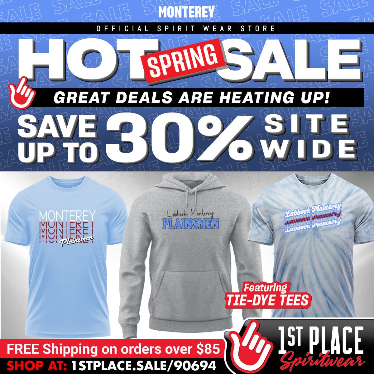 MontereyATCLAT's tweet photo. There are still a few days left to take advantage of the Monterey Spring Spirit Wear Sale! These are the best prices of the season! Stock up now before it's too late! Sale ends 4/10! https://t.co/okpzbc8Cq7 https://t.co/IaYPmZ6K2X