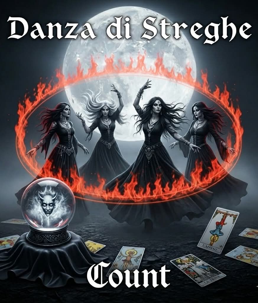 CountGoth's tweet photo. "Danza di Streghe" un uscita sul mio canale Youtube🌒🔥
Il mistero si svela questo venerdì. Sei pronto a entrare nel cerchio di fuoco?

Count Operatore Esoterico Cartomante Sensitivo presenta il suo nuovo singolo: "Danza di Streghe".😘 https://t.co/cLy6bRTasm