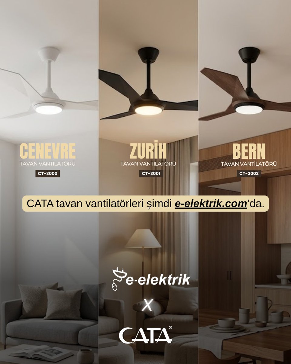 ugurelektrikcom's tweet image. Sıcaklara karşı en şık çözüm 🌬️

CATA Cenevre, Zurih &amp;amp; Bern tavan vantilatörleri
✔️ Güçlü serinlik
✔️ Modern tasarım
✔️ Aydınlatmalı modeller
🚀 Stoktan hızlı gönderim
👉 e-elektrik.com/isitma-sogutma…

#CATA #tavanvantilatörü #serinlik