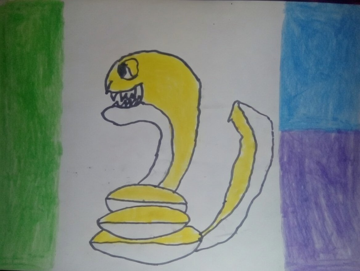 The yellow Snake cartoon