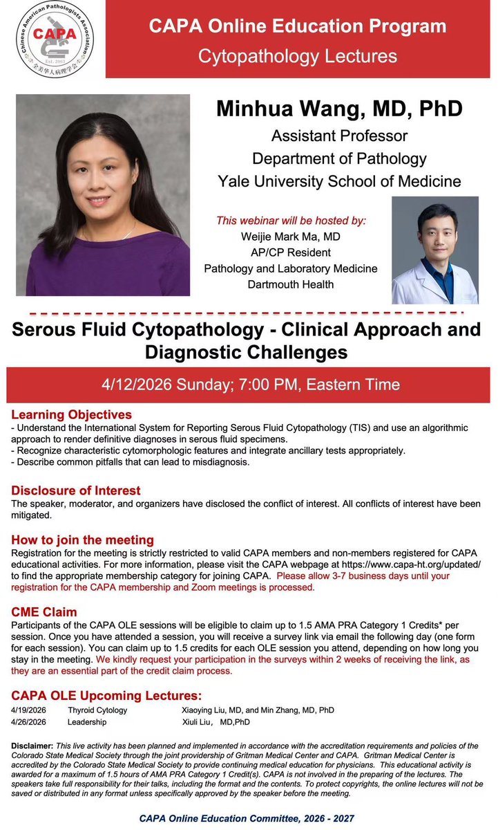 Chinese American Pathologists Association tweet media