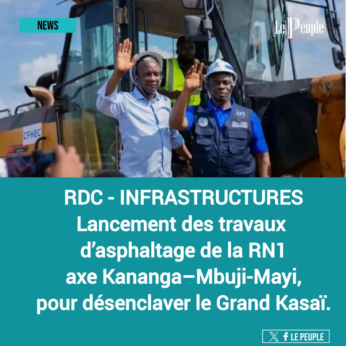 lePeuple_cd's tweet photo. RDC 🇨🇩 | INFRASTRUCTURES
Lancement des travaux d’asphaltage de la RN1 entre Kananga et Mbuji-Mayi pour désenclaver le Grand Kasaï.
#RDC #Infrastructures #LePeuple https://t.co/wvHk07027O