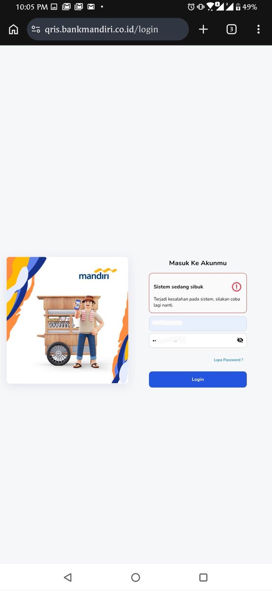 Setioo_R's tweet photo. @bankmandiri Ini min kayak gini terus dari pagi https://t.co/oMznJiLJ3P