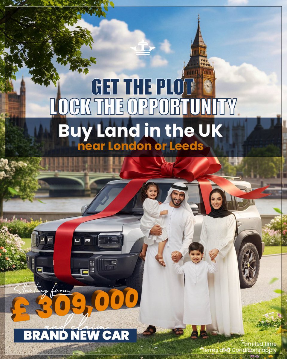 Own land in the UK 🇬🇧
Starting from £309,000
And receive a brand-new car
Invest today to secure your future 
#ukland #freeholdland #uk #realestate #investment