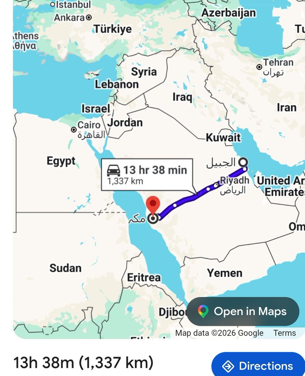 ہم نے عربوں کی عیاشی کا ٹھیکہ نہیں لے رکھا کہ وہ  امریکا کو ایئر بیس فراہم کرے اور اپنی فضائی حدود اسرائیل اور امریکہ کو استعمال کرنے دیں ایران کے خلاف اور ہم اُن کا دفاع کریں،الجبیل انڈسٹریل سٹی کا مکہ سے فاصلہ 1337 کلو میٹر ہے۔
رہی بات مکہ مکرمہ اور مدینہ منورہ کی تو یران کے