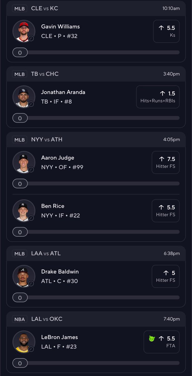Concept_CM's tweet photo. WE ARE SO BACK 😈💰

Welcome to the first 2 slips of 2026
Baseball is back NBA playoffs around the corner and I’m so here for it 

My Locks for today Basically any hitters from NY up against A’s 🔒🔥 

Good Luck Tailing 🤑 https://t.co/IVHnuEl2Z4