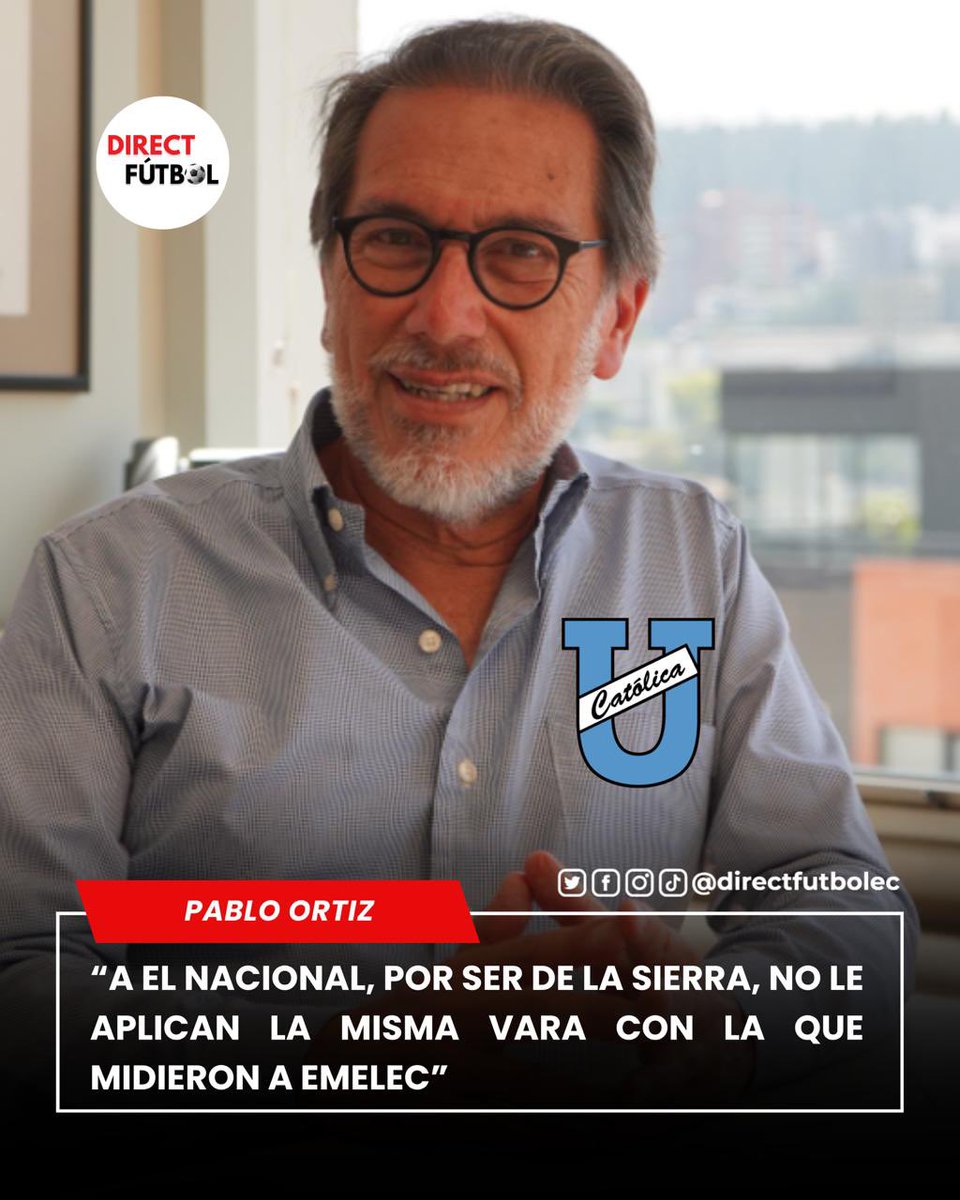 #UCatólica 🔵🚇 “Nosotros pedimos que utilicen la misma vara para medir a todos, no solo a los panas del señor presidente de LigaPro, sino a todo el mundo. A El Nacional, por ser de la Sierra, no le aplican la misma vara con la que midieron a Emelec”, Pablo Ortiz, presidente del