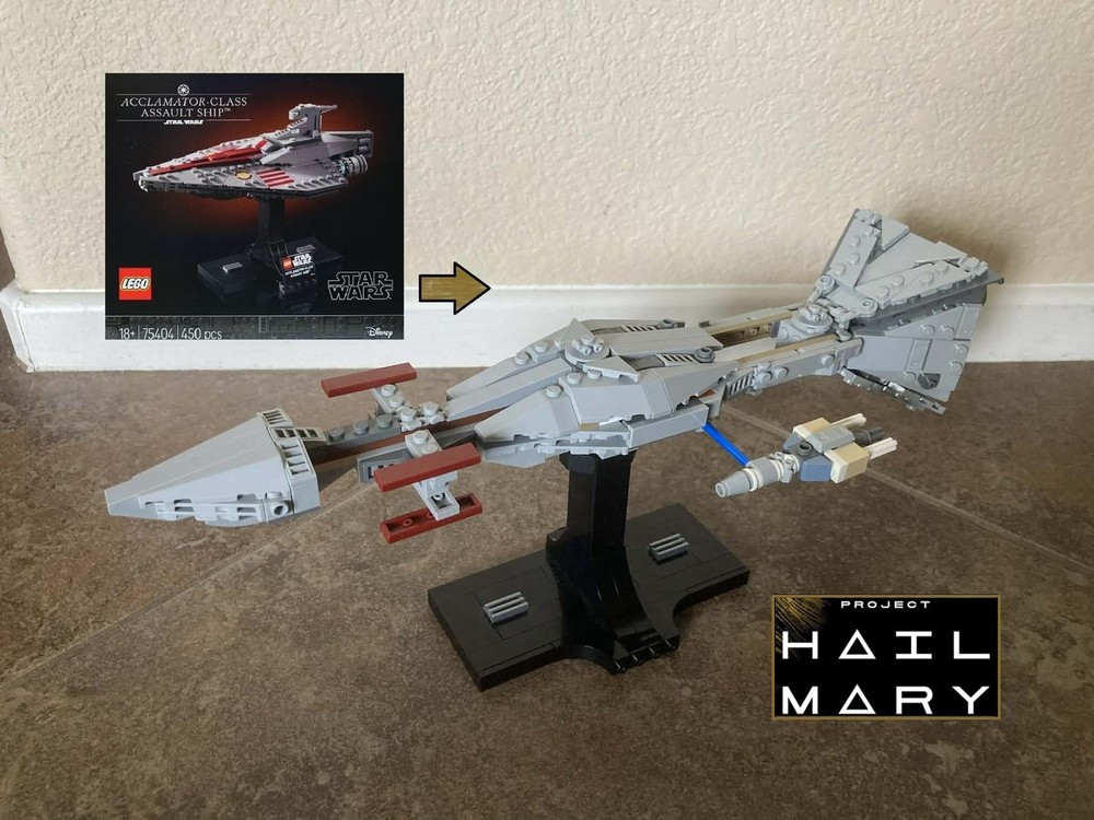 Rebrickable's tweet image. Turn your Acclamator-Class Assault Ship into the Hail Mary and Blip-A Book Versions by CreationCaravan (Brad Barber) reb.li/m/257982?spot=… #lego #rebrickable #legomoc #alternatebuild