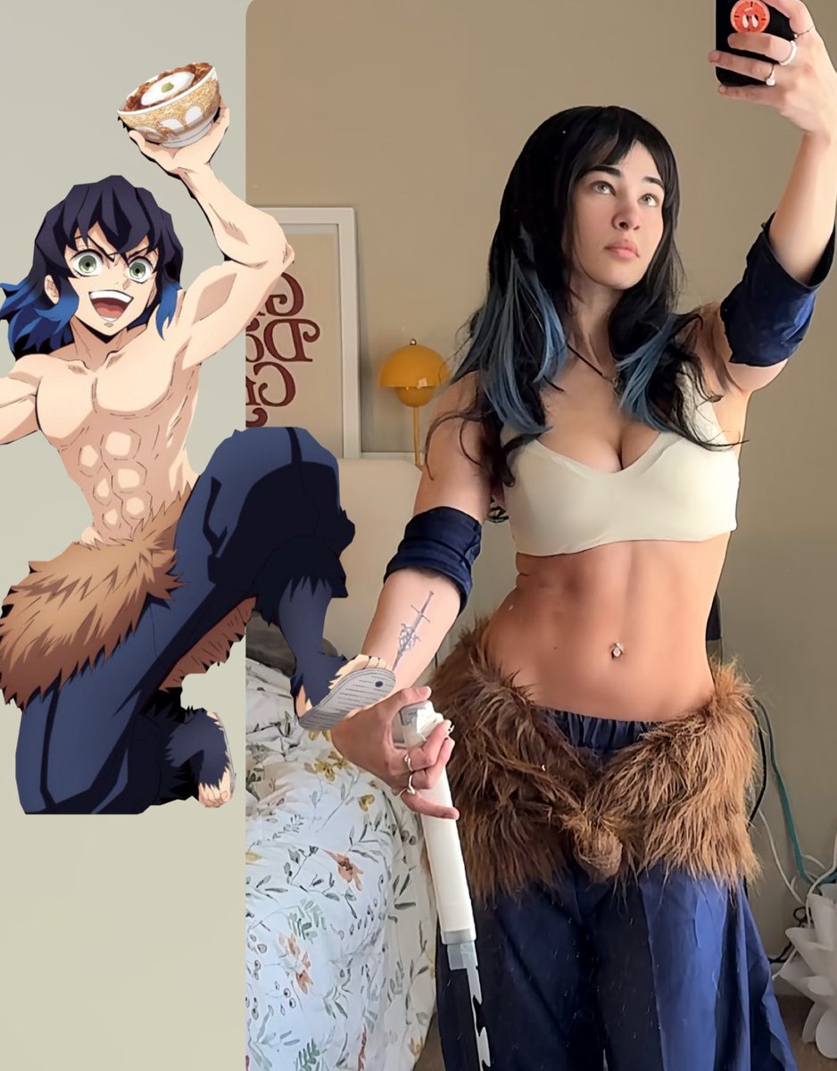 nylawho1's tweet photo. Inosuke from Demon slayer and myself have NEVER been spotted in the same room together before, just saying. https://t.co/tLLptW7YCF