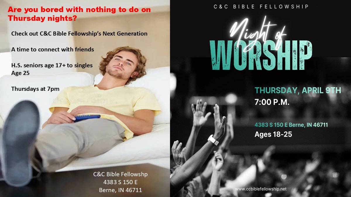 ccnextgen1825's tweet photo. This week we are having a worship night. It’ll have lots of great praise music with live band and a devotional. Of course there’ll still be snacks and lots of fun too. Please join us for this great night! #TGIT https://t.co/2h91xUNJpA