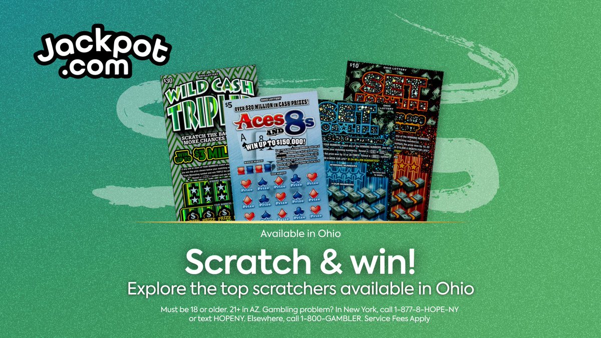 jackpot_com's tweet photo. Check out the featured #scratchers that are available in Ohio this month! โฌ๏ธ
#onlinelotterytickets #jackpotapp #lotteryticket https://t.co/mA9AtXvjr3