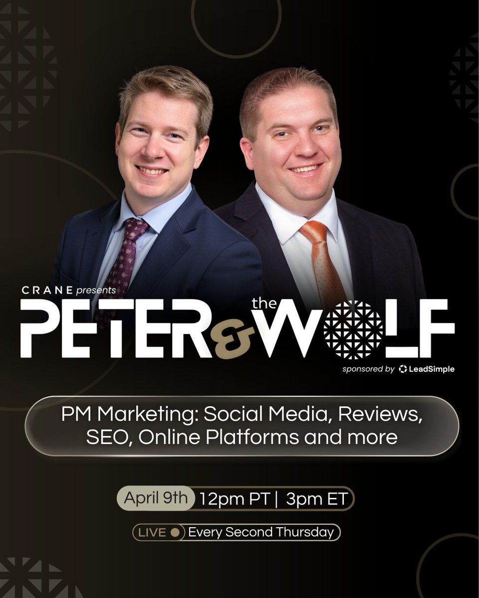 pslohmann's tweet image. New Peter &amp;amp; the Wolf - this Thursday (4/9) @ 3pm ET. 
joincrane.co/peter-and-the-… 
We're talking #propertymanagement #marketing #seo #social media