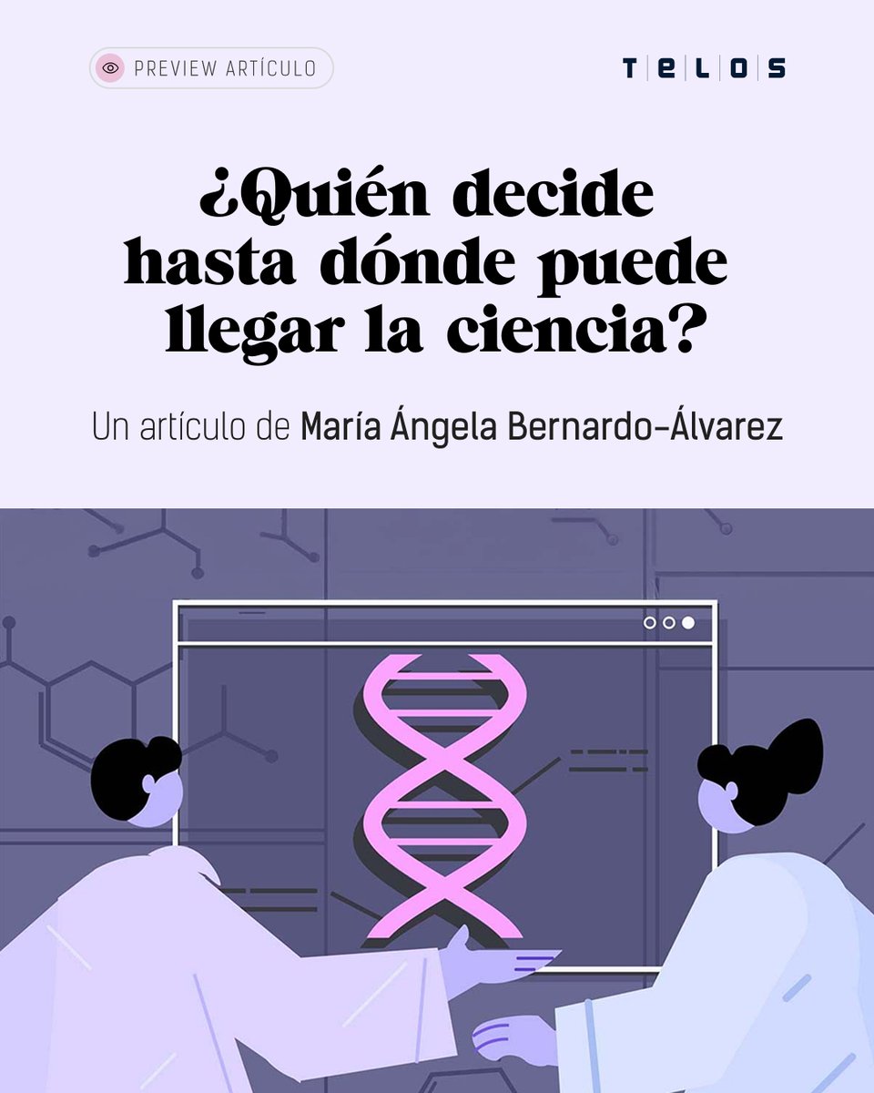 revistatelos's tweet image. ¿Quién decide hasta dónde puede llegar la ciencia? 🧬

La edición genética en seres humanos vuelve a abrir un debate clave: límites, bioética y gobernanza democrática ante tecnologías como CRISPR.

En #TELOS, María Ángela Bernardo-Álvarez analiza uno de los grandes dilemas de