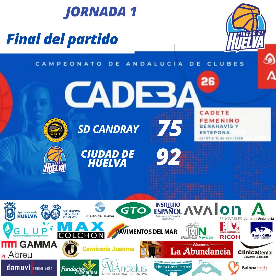 Primera jornada del Campeonato de Andalucía y primera victoria.

Mañana a las 10:00 próximo reto ante el Fundación CB Granada.

¡Vamos chicas! 💪🏻💪🏻
#CanteraCDH 💙🤍💙
