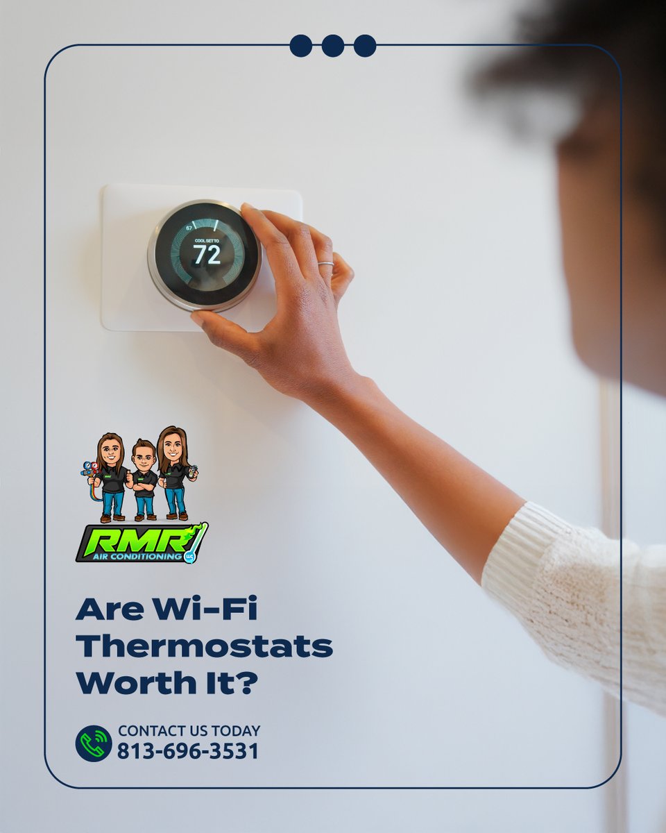rmracllc's tweet photo. A Wi-Fi thermostat lets you control your home’s temperature from your smartphone. Benefits include:
  • Lower energy bills
  • Smart scheduling
  • Remote temperature control
  • Improved HVAC efficiency
It’s one of the easiest upgrades to improve comfort and energy savings. https://t.co/7rDOpg96pV