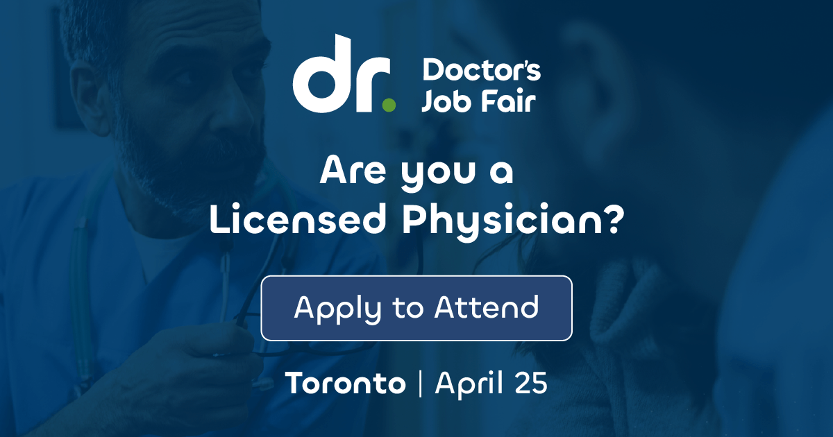 doctorsjobfair's tweet photo. Eligible to work in Canada — or getting there? The Doctor's Job Fair is Toronto's invite-only physician hiring event. Meet leading healthcare employers face to face on April 25.
Apply now at https://t.co/95cIUgrKyr
#DoctorsJobFair #PhysicianJobs #MedTwitter https://t.co/5OWAjCSq38