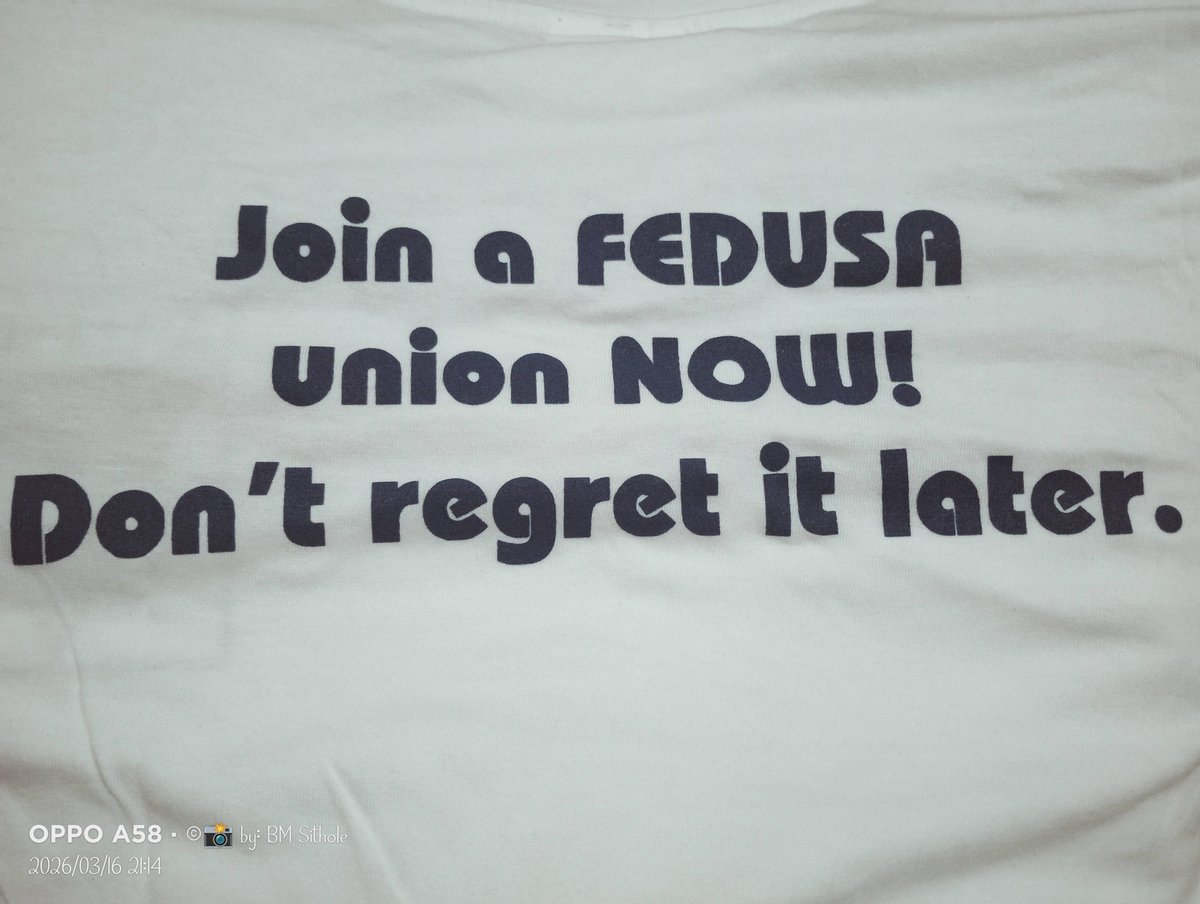 I am proud to be a member in good standing of <a href="/FEDUSAMedia/">FEDUSA</a>  #FEDUSA Federation 😎
Long Live FEDUSA and my union of choice #PSA <a href="/unionofchoice/">PSA_UnionofChoice</a>  ✊🏽