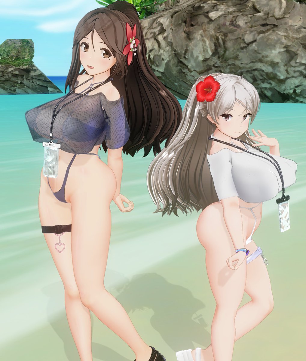 oTcLWFD9CRuH3El's tweet photo. 天城さん＆カブール
ボルディ(@vol3d2)さんのギリギリ水着をお借り！
 #COM3D2 https://t.co/F0hAtnex2E