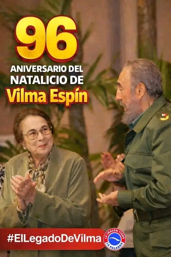 A  96 años de su natalicio el ejemplo de Vilma Espinoza es más necesario que nunca.
#MujeresEnRevolución 
#CubanasVsBloqueo 
#ProvinciaGranma