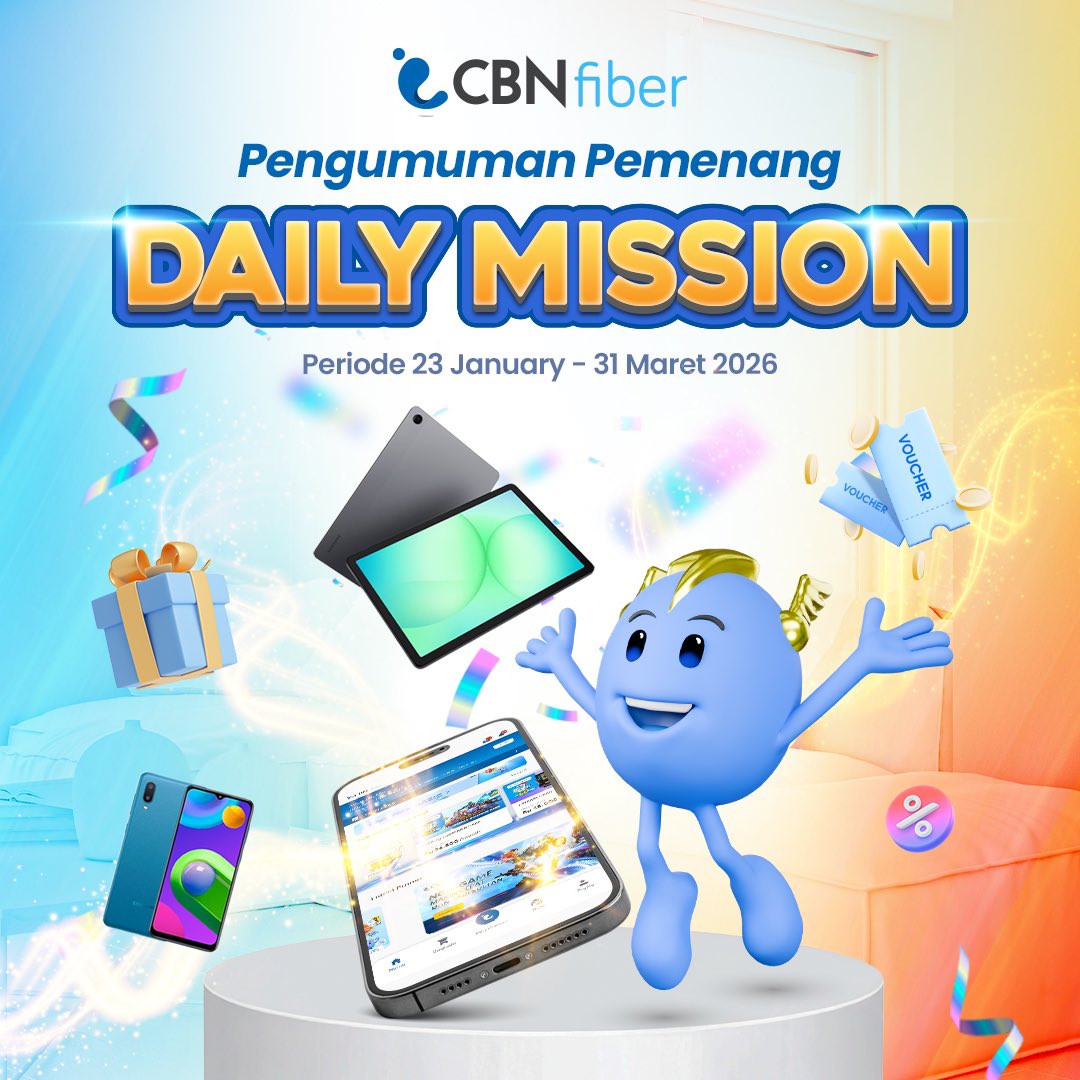 di_cbn's tweet image. Selamat untuk para pemenang Daily Mission Login Apps Periode 23 Januari - 31 Maret! Seru kaan, login bisa dapat hadiah! Untuk lihat apakah kamu pemenangnya dan klaim hadiah, bisa ke diCBN apps! 

Cek di sini -&amp;gt; cbn.id/id/applink

#CBNFiber #DailyMissions #Rewards