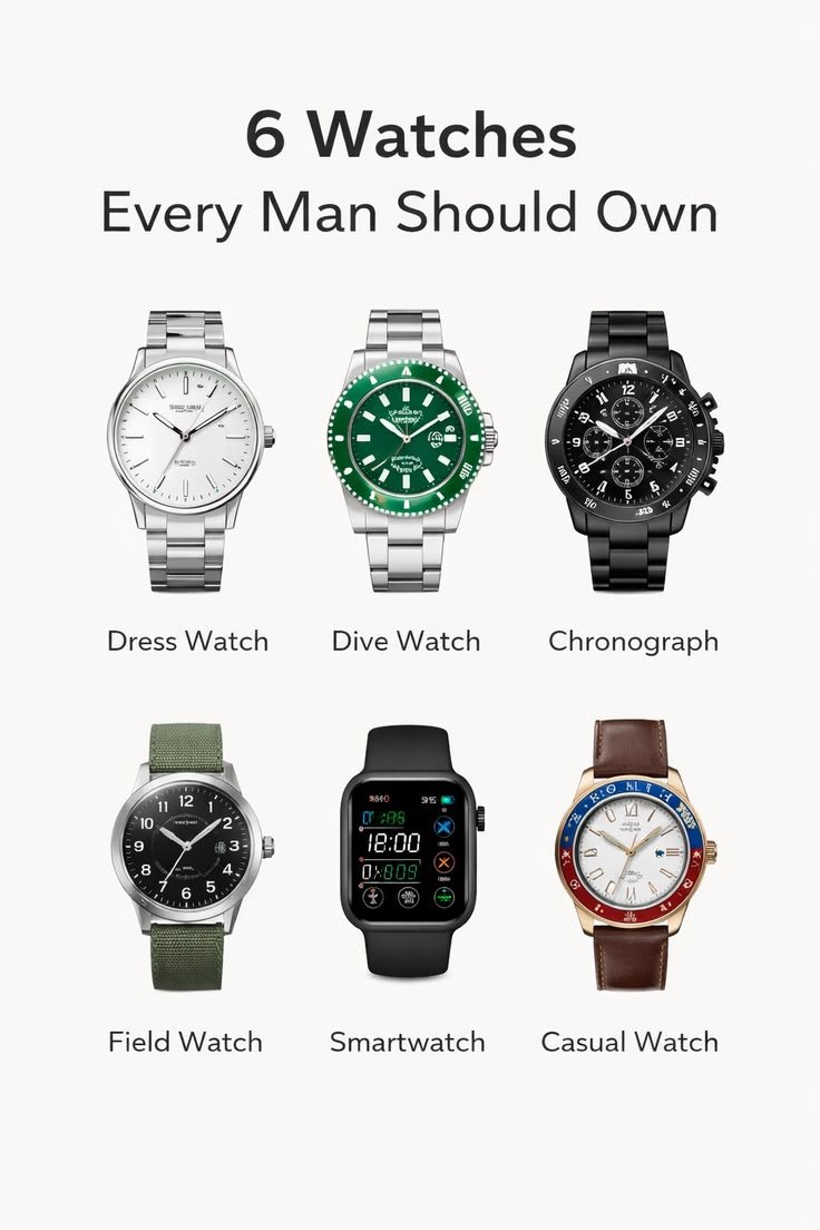 manly_talks's tweet image. 6 Watches Every Man Should Own