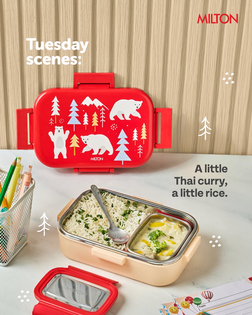 MiltonHomewares's tweet image. No more “What do I pack today—and will it leak?”

With Milton lunch boxes, everything stays warm, spill-proof, and neatly contained.

So parents can pack healthy, varied meals through the week with ease!

#Milton #TiffinLove #BackToSchool #SchoolEssentials #HealthyMeals