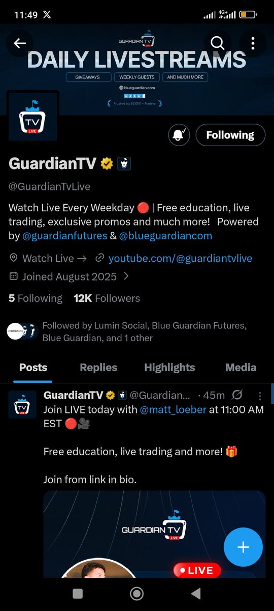 mrcrypto229's tweet photo. @katsinawafx @BlueGuardiancom @GuardianFutures @GuardianTvLive Done✅ https://t.co/TmZIbXjjnf