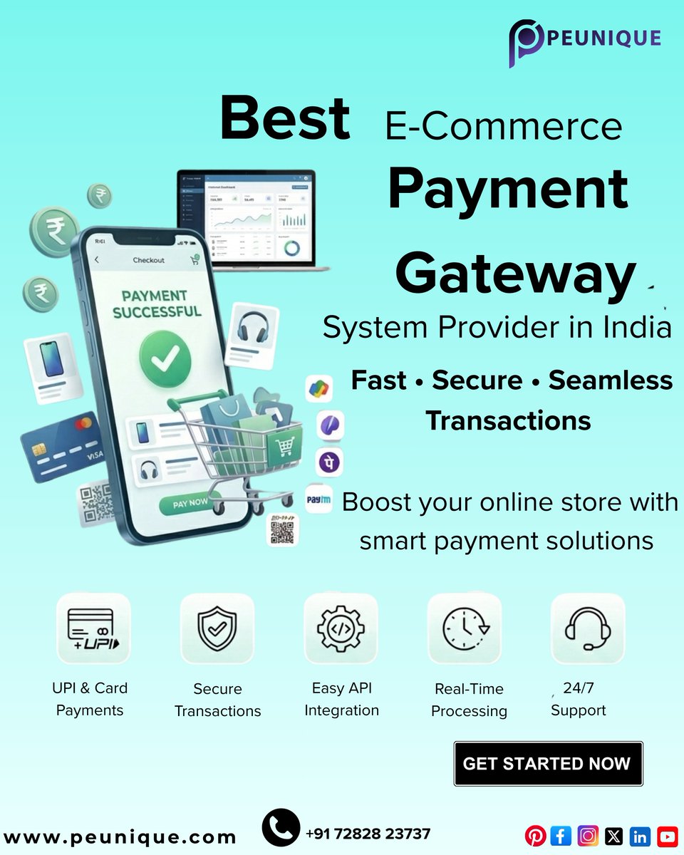 pe_unique's tweet image. Grow your business with PeUnique E-Commerce Payment Gateway 🛒
Fast, secure &amp;amp; seamless transactions with easy API integration and 24/7 support.🌐 peunique.com
📞 +91 72828 23737#PeUnique #Ecommerce #PaymentGateway #DigitalPayments #Fintech #OnlineBusiness