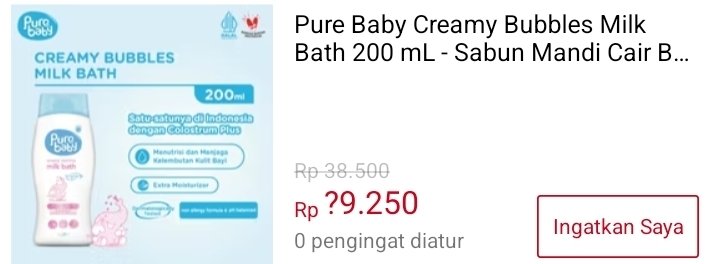 berburusales's tweet photo. Rp19.250
⏰18:00
Stok 20

 Pure Baby Creamy Bubbles Milk Bath 200 mL 
https://t.co/kXPWPXRfK7 https://t.co/g9GCxwkpVB