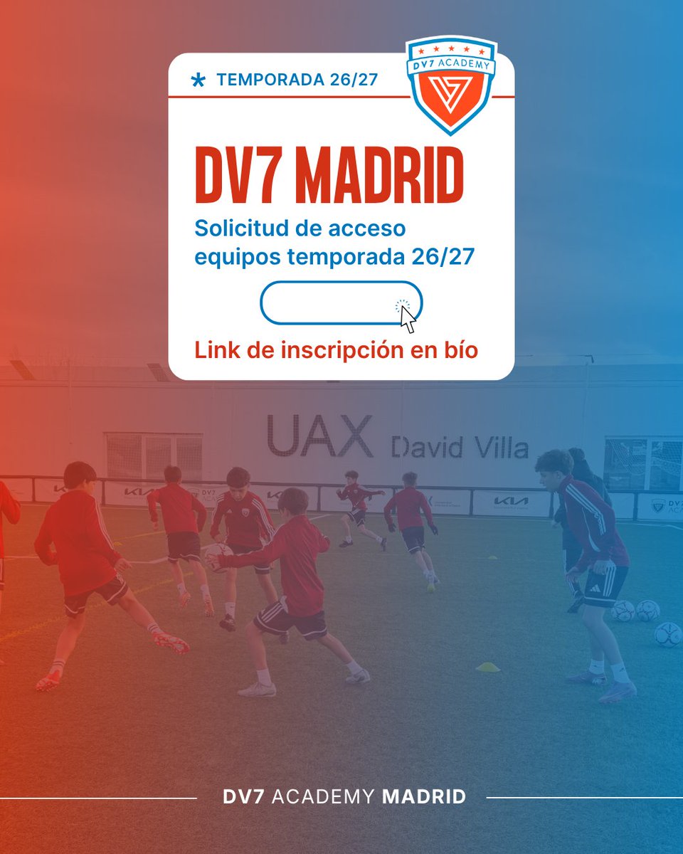 Ya puedes inscribirte para conocer las posibilidades de acceso a nuestros equipos de DV7 Madrid de cara a la próxima temporada 🙌🏼

Desde Chupetín hasta Sénior 👦🏻
📍 Villanueva de la Cañada | Universidad Alfonso X El Sabio

Rellena el formulario 👇🏻

🔗 forms.gle/fD5nM14ib3YJy2…