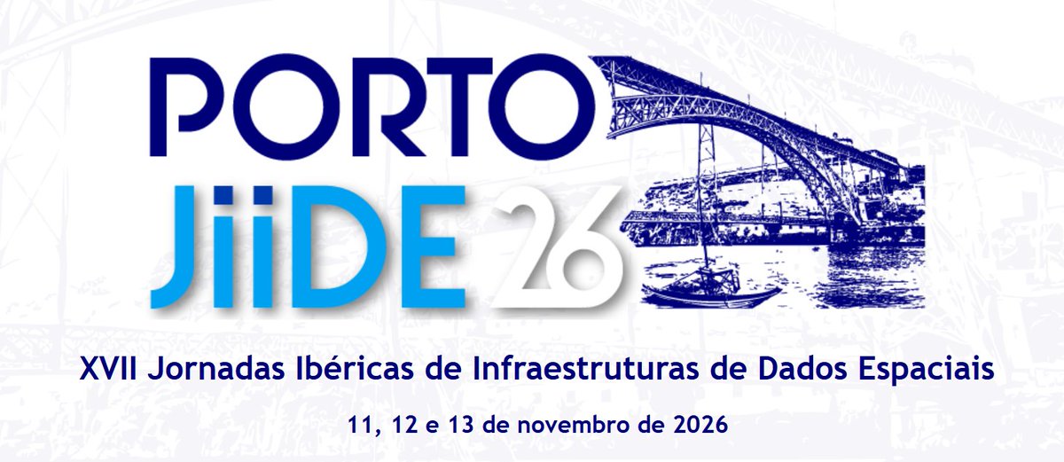 IDEESpain's tweet photo. 📢 Abierto el plazo para enviar comunicaciones a las #JIIDE2026

Las XVII Jornadas Ibéricas de Infraestructuras de Datos Espaciales se celebrarán en Oporto del 11-13 de noviembre

🗓️Envío de resúmenes, artículos y talleres hasta el 10 de junio

👉Más info: https://t.co/88br34XDCp https://t.co/TXOyt5MOQl