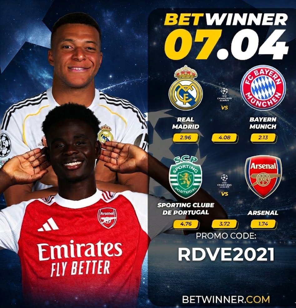 djps150's tweet photo. 🔥 ¡DÍA DE CHAMPIONS! 🏆
¿Real Madrid  o Bayern ? ¿Arsenal  o Sporting ?
Vive la emoción al máximo en Betwinner.

🎫 Promo Code: RDVE2021
¡Regístrate ahora y apoya al canal usando mi código! 👊💰

https://t.co/1Tsd0LDrAw https://t.co/rpPpvZ98pC