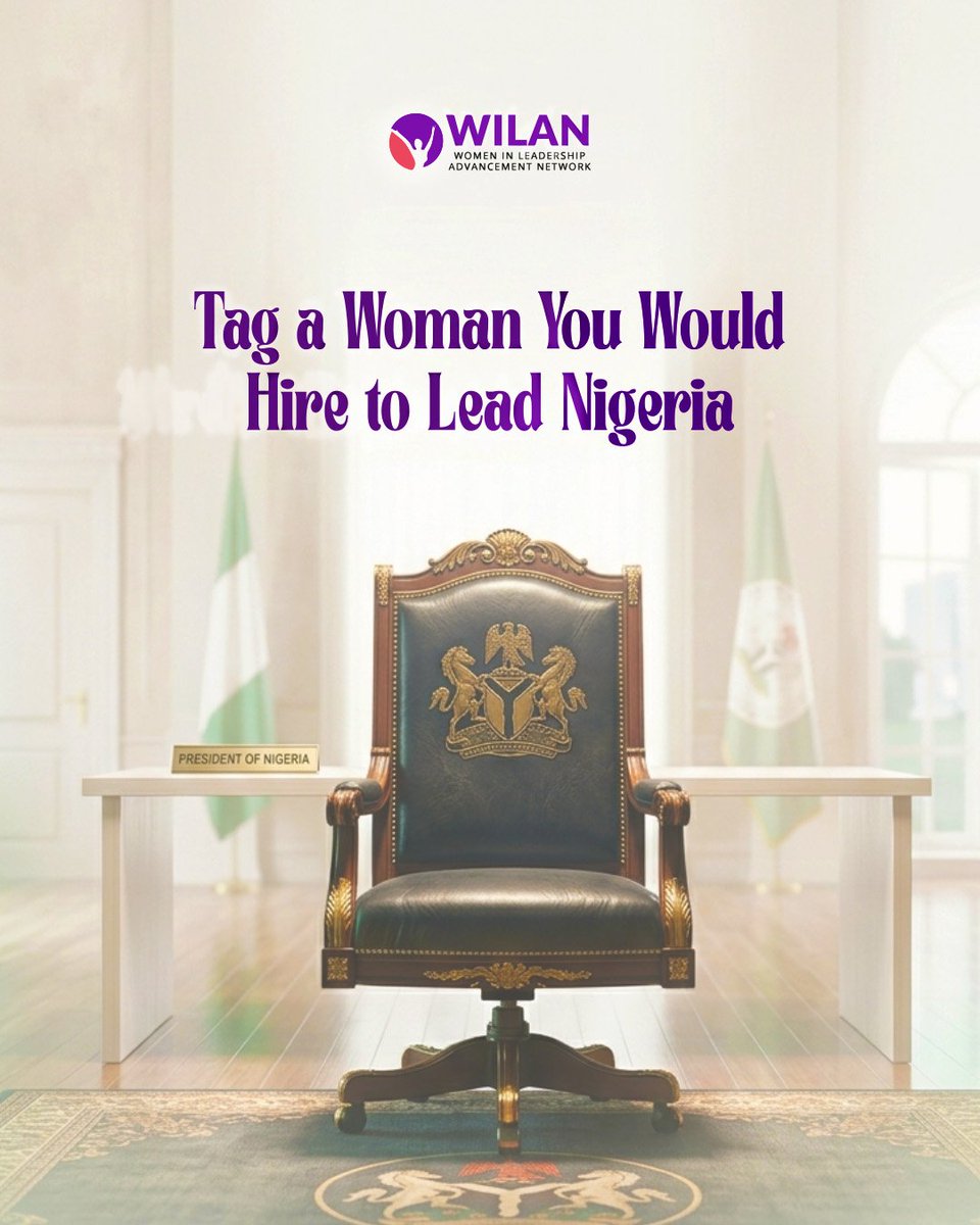wilanglobal's tweet photo. Nigeria is hiring. Are you qualified to lead over 200 million people… or do you know a woman who is?

This is the highest executive office in the country, responsible for setting national direction, leading the Federal Executive Council, commanding the armed forces, and representing over 200 million citizens on the global stage. If you think about leadership as a job, then the question becomes simple - Who has the competence, the clarity, the courage to do it well?

This is an intentional call, a call to surface, spotlight, and elevate women who are qualified to lead at the highest level, because if we can imagine it, we can normalise it, and if we normalise it, we can demand it. Through this campaign, we are opening up the conversation and inviting the public to actively participate in shaping the future of leadership ahead of the 2027 elections.

So, who would you entrust with Nigeria’s future? 

WOMEN APPLICANTS ONLY

#MyDreamGov #NigeriaDecides2027 #2027StartsNow