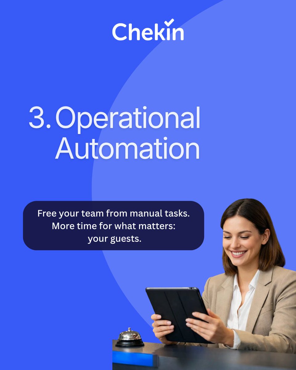 CheKinapp's tweet image. The check-in experience in hospitality is evolving fast.
Three trends shaping guest arrivals:
• Mobile check-in
• Digital ID verification
• Operational automation
Less paperwork, faster arrivals, better guest experience.
#TravelTech #HospitalityIndustry #DigitalCheckIn