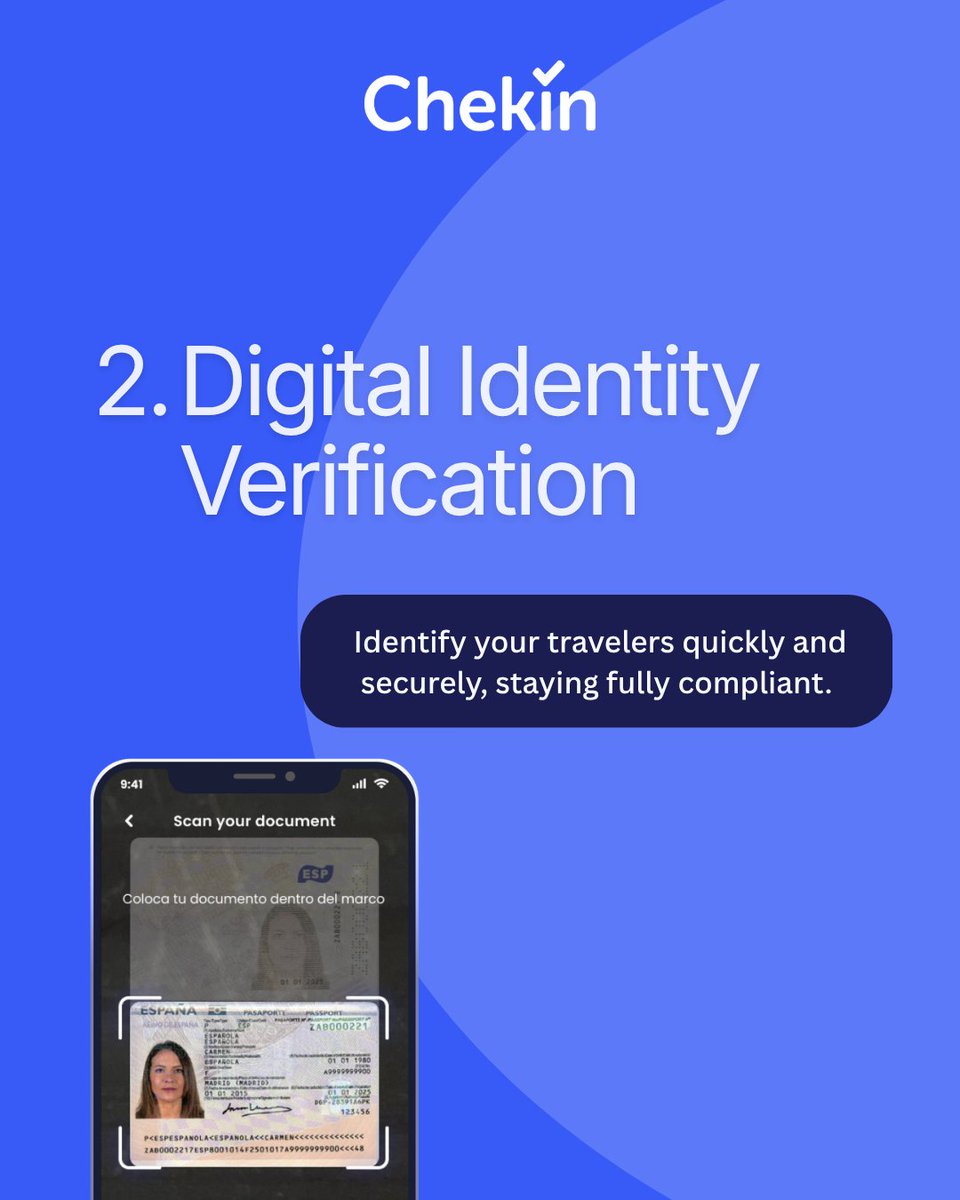 CheKinapp's tweet image. The check-in experience in hospitality is evolving fast.
Three trends shaping guest arrivals:
• Mobile check-in
• Digital ID verification
• Operational automation
Less paperwork, faster arrivals, better guest experience.
#TravelTech #HospitalityIndustry #DigitalCheckIn