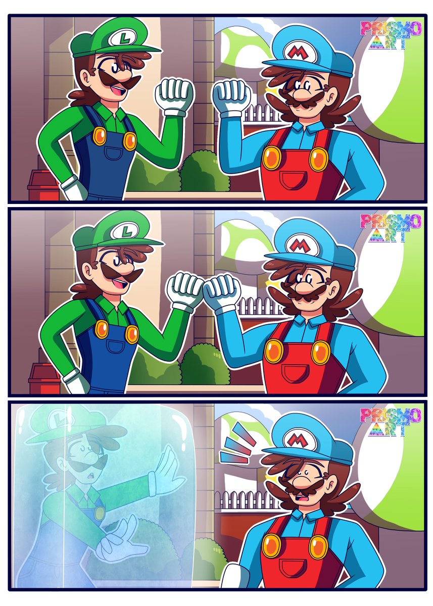 PrismoArt's tweet image. “Best friends stick together… even if one of them is frozen solid 🧊💚” 
△
△
△
△
△
△
△ 
#SMB #SuperMarioBros #SuperMarioGalaxyMovie #Mario #Luigi #PrincessPeach #PrincessDaisy #Rosalina #Illustration #Fanart #Anime #Art #Luaisy #redraw #screenshot