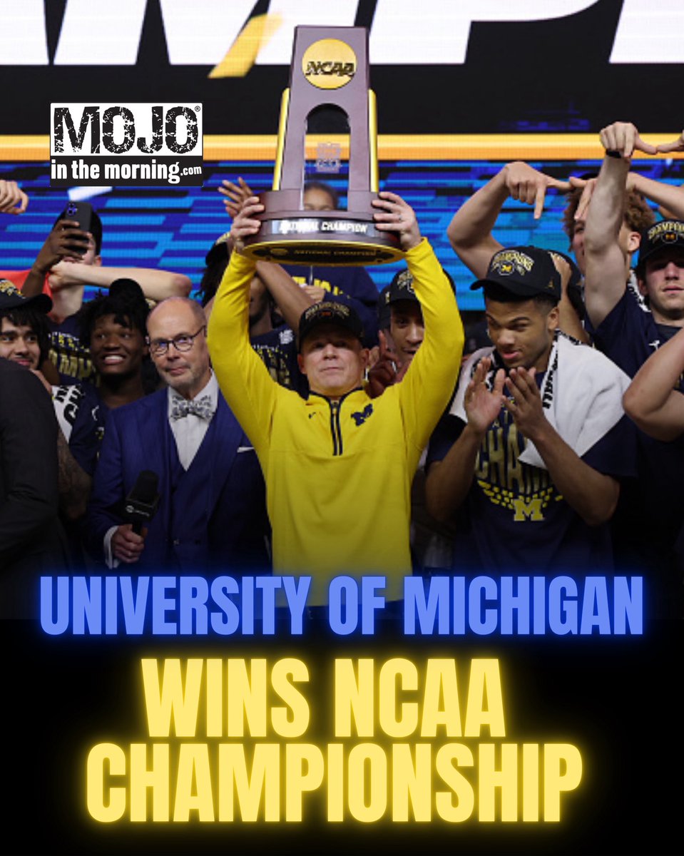 MojoInTheMorn's tweet image. Last night, @umichbball took over #MarchMadness and brought home the National Championship 🏆

This is Michigan’s second title in school history, their first since 1989. GO BLUE 💙〽️