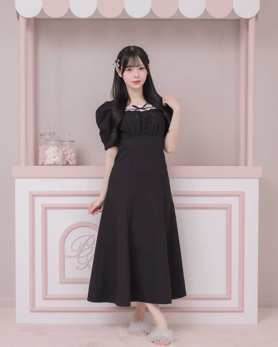 pium Spring Collection 🎀／ ♡コットンフリルリボンロングワンピース