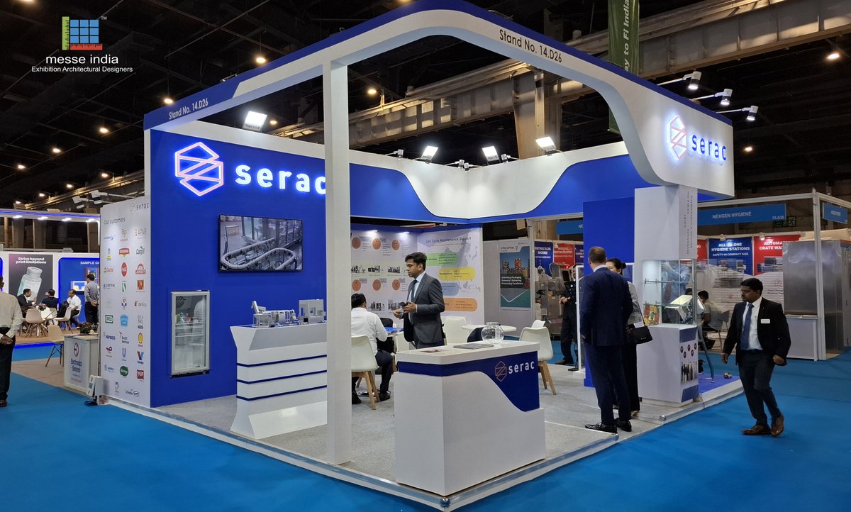 messe_india's tweet photo. Designed and executed for Serac at ProPak India 2025—this stand reflects precision, clean design, and strong brand presence.

#MesseIndia #Serac #ProPak2025 #ExhibitionDesign #StandDesign #TradeShow #BoothDesign #BrandExperience #ExhibitionStand #DesignExecution https://t.co/GsO7DuZ62l
