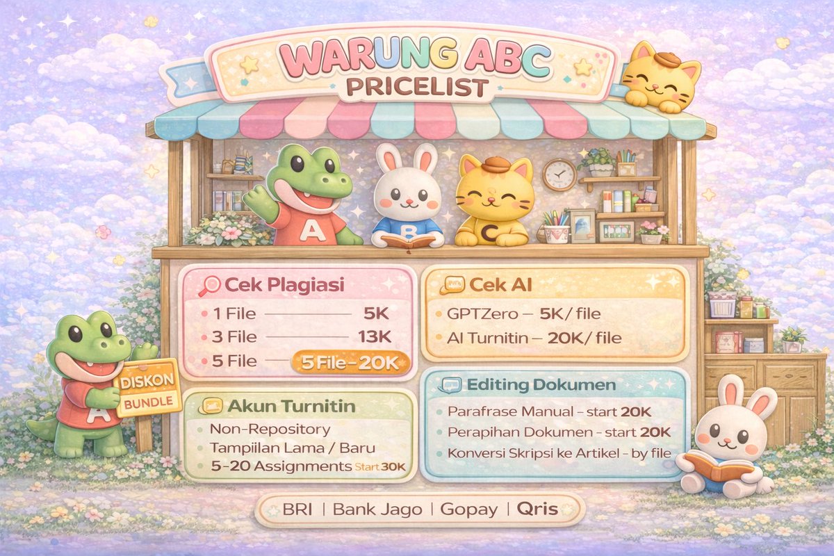 cek turnitin 5k/file tweet media